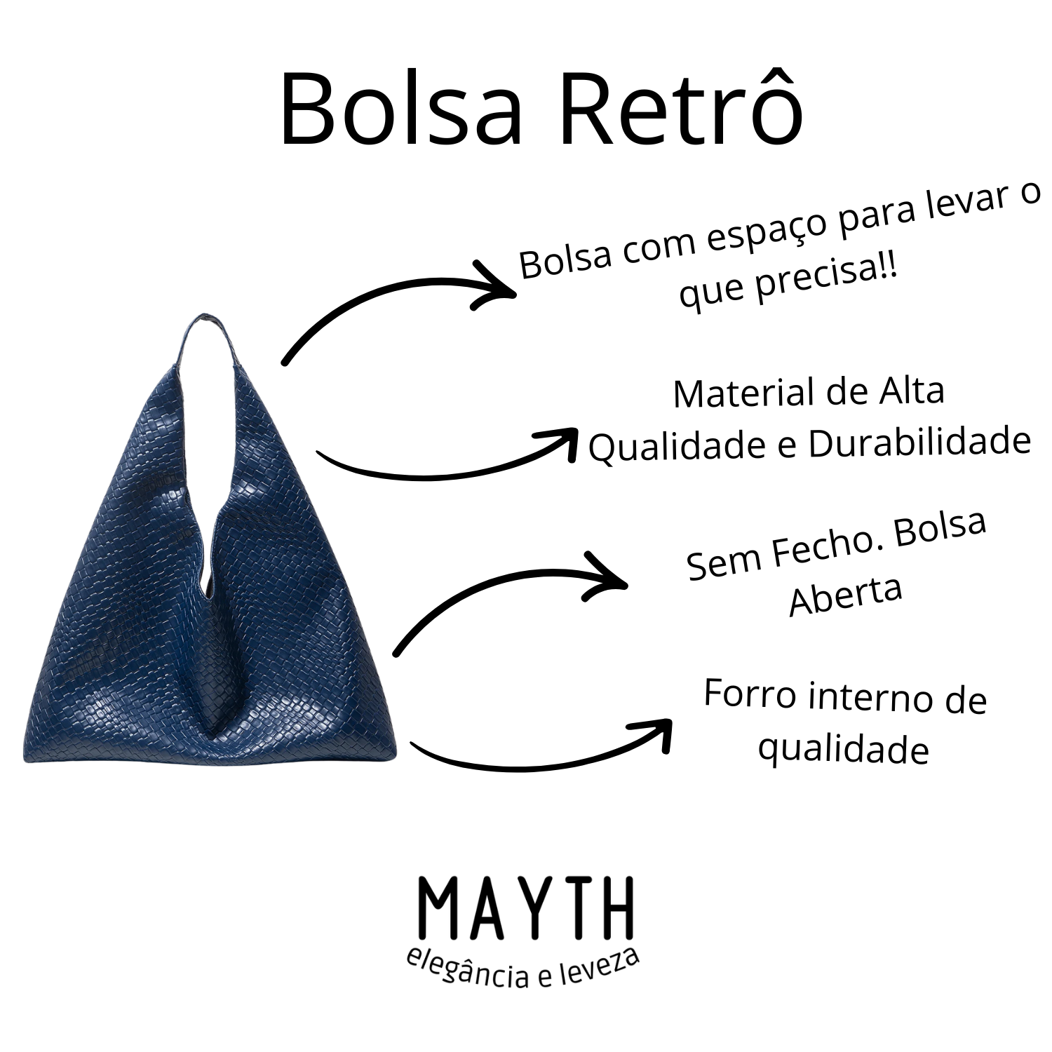 Bolsa Retrô em Couro - Azul
