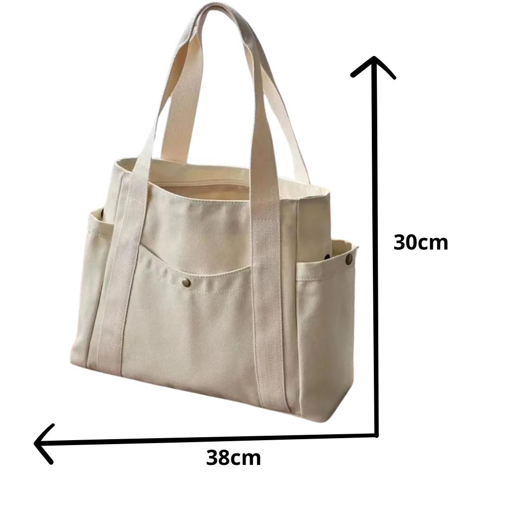 Bolsa de Ombro Luxuosa em Lona - Branca