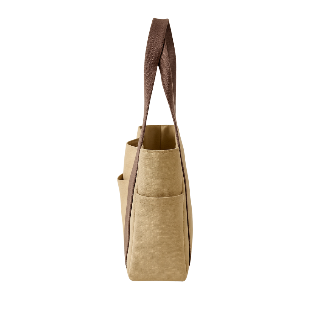Bolsa de Ombro Luxuosa em Lona - Khaki