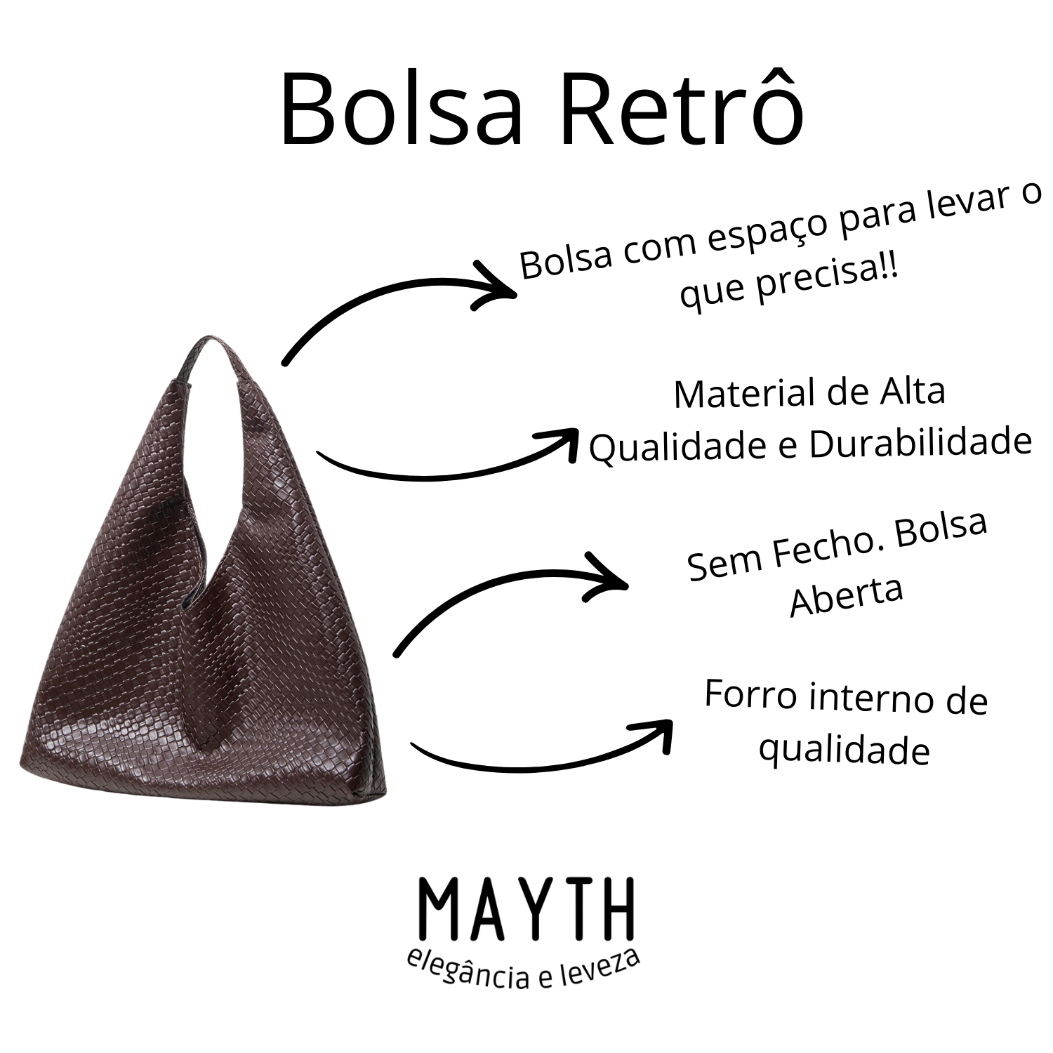 Bolsa Retrô em Couro - Café