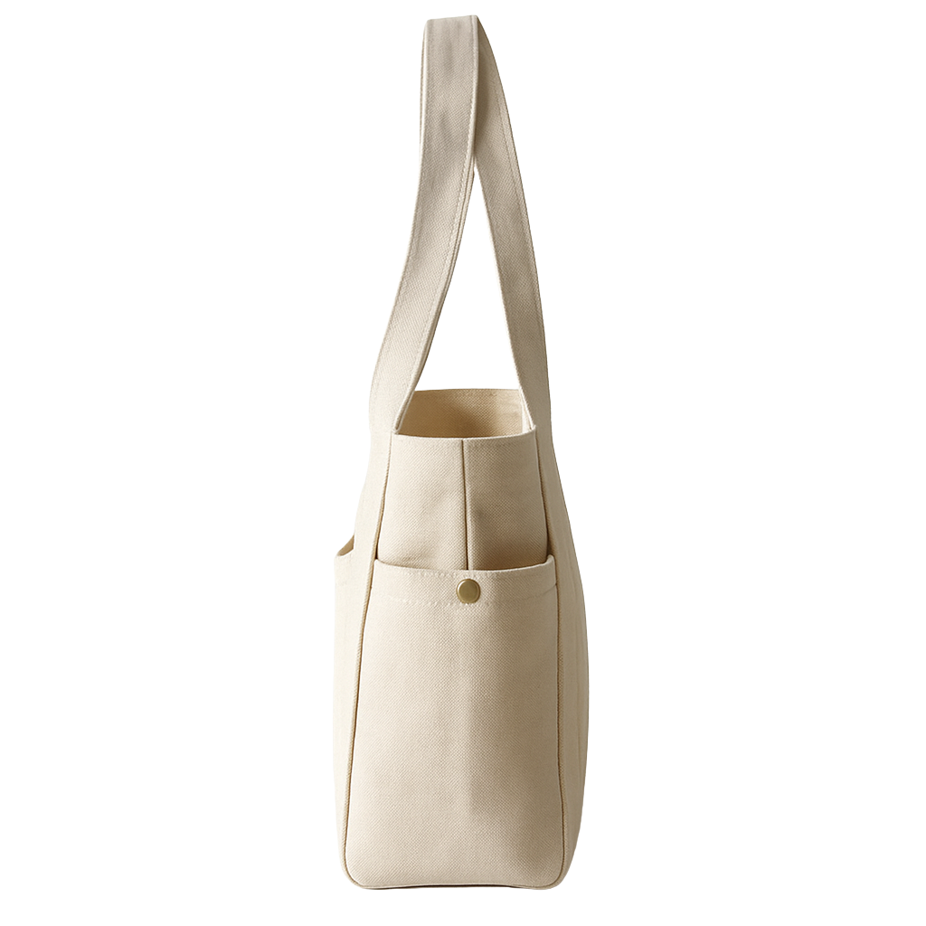 Bolsa de Ombro Luxuosa em Lona - Branca