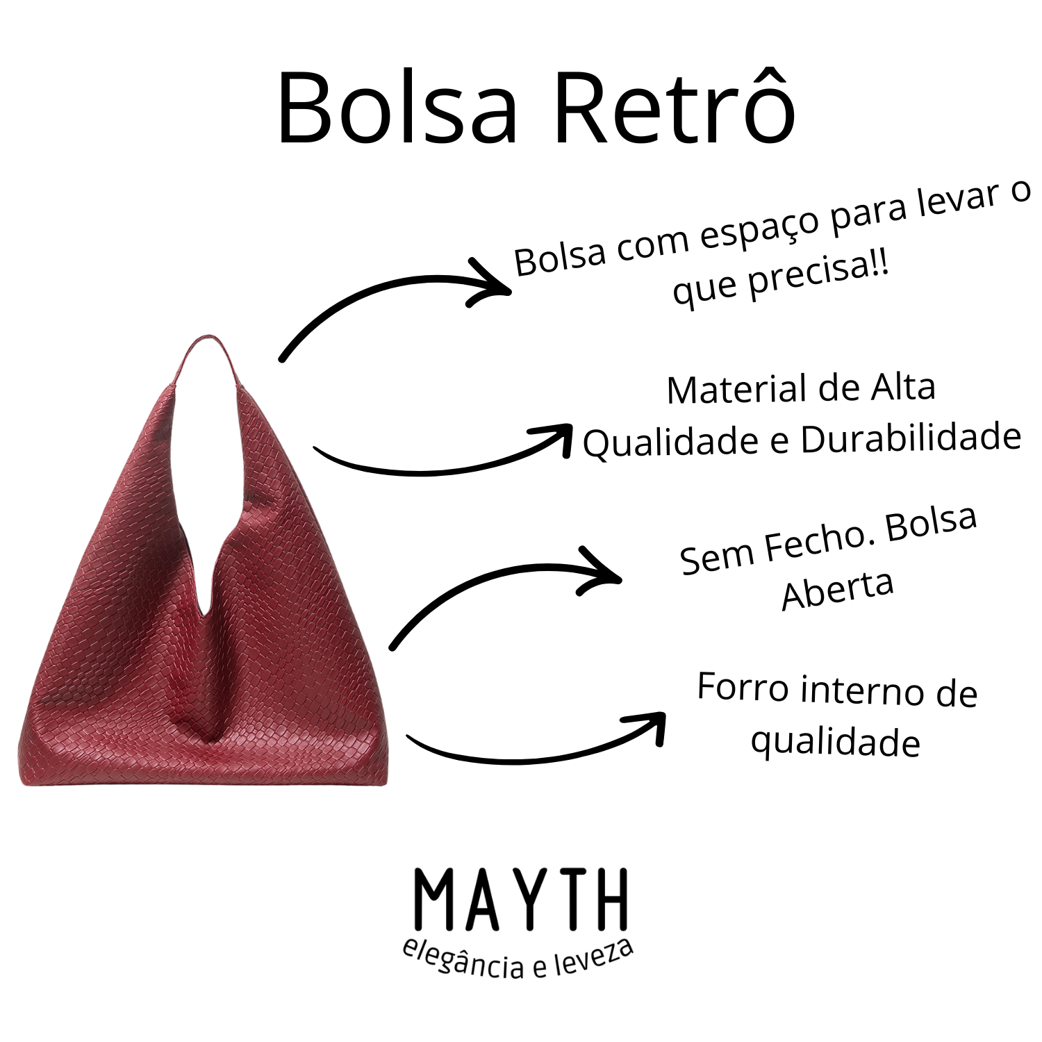Bolsa Retrô em Couro - Vermelha