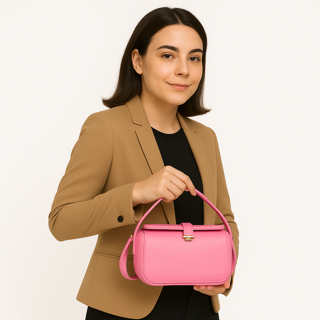 Bolsa Minimalista em Couro - Pink