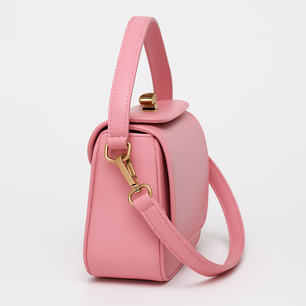 Bolsa Minimalista em Couro - Pink