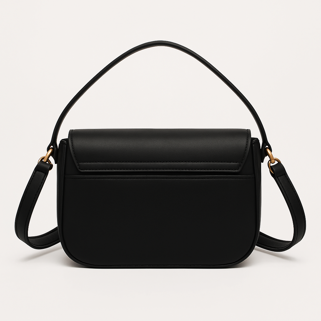 Bolsa Minimalista em Couro - Preta