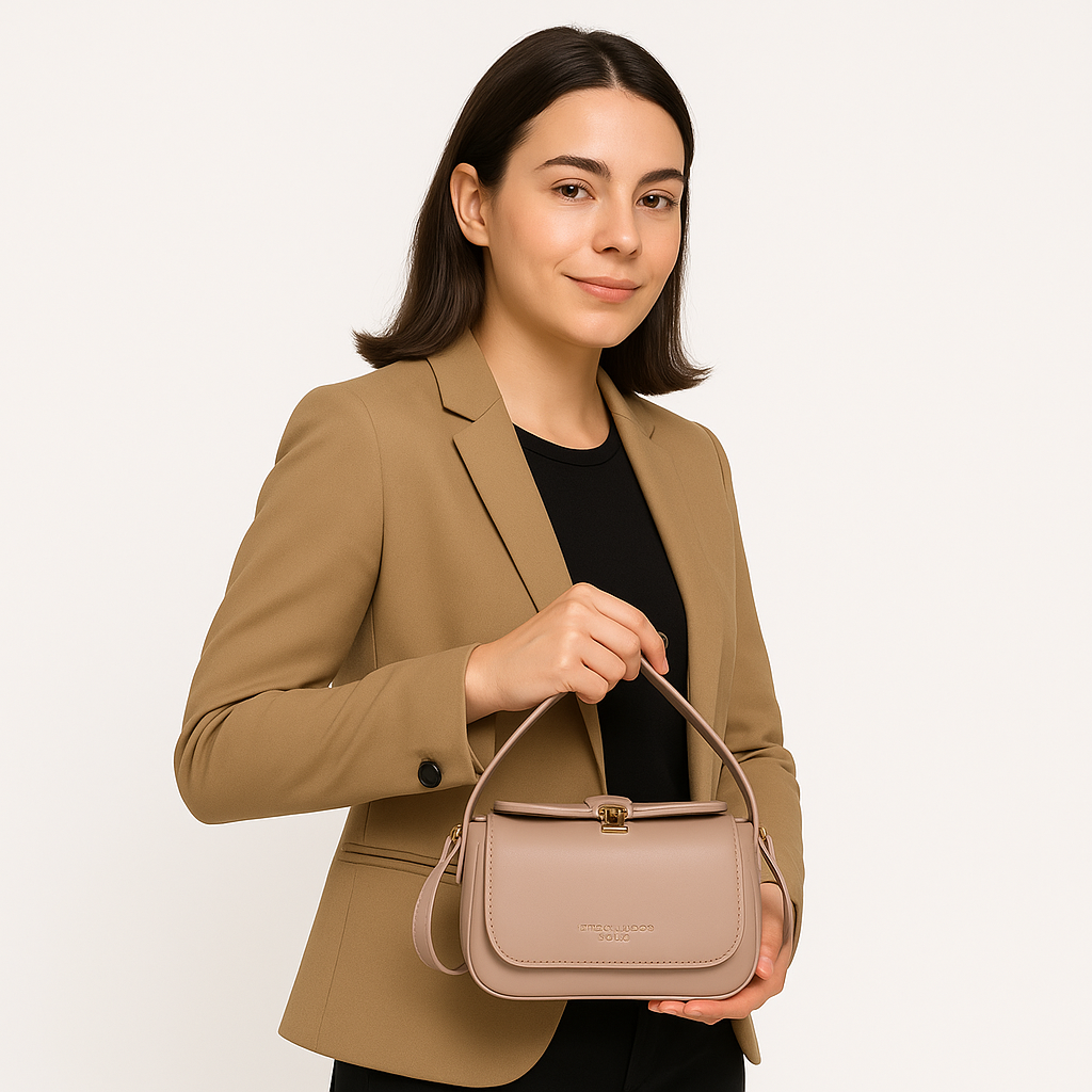 Bolsa Minimalista em Couro - Khaky