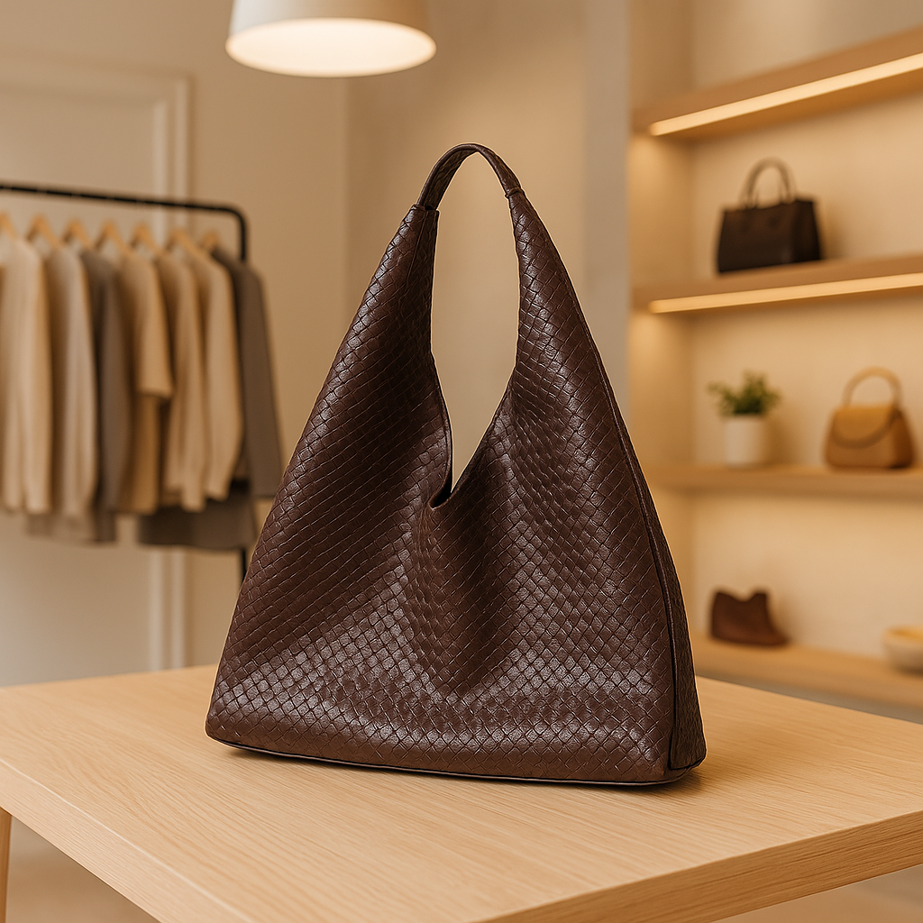 Bolsa Retrô em Couro - Café