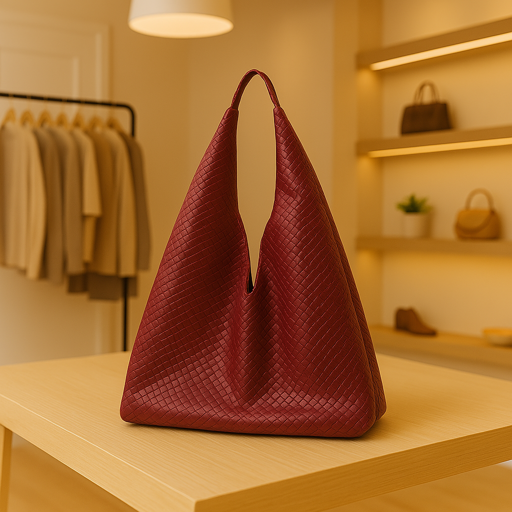 Bolsa Retrô em Couro - Vermelha