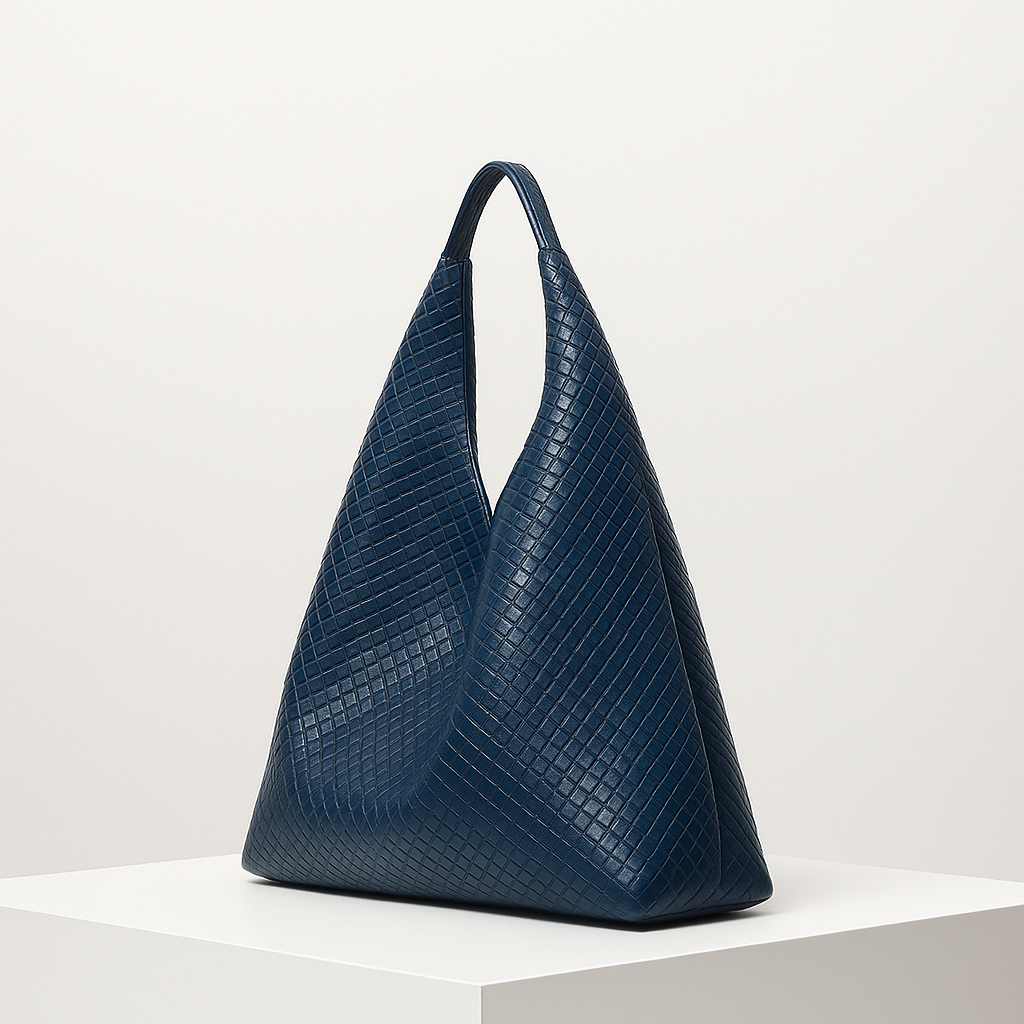 Bolsa Retrô em Couro - Azul