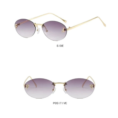 Óculos Escuros Fashion Luxo - Dourado c/ Cinza