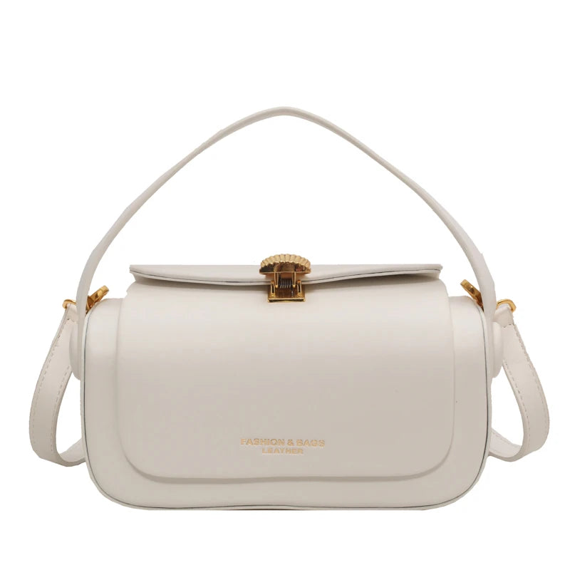 Bolsa Minimalista em Couro - Branco Gelo