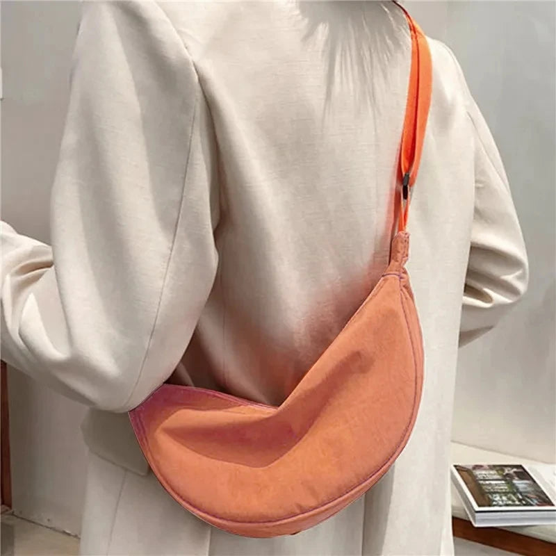 Bolsa Cross Body Transversal de Nylon na cor LARANJA