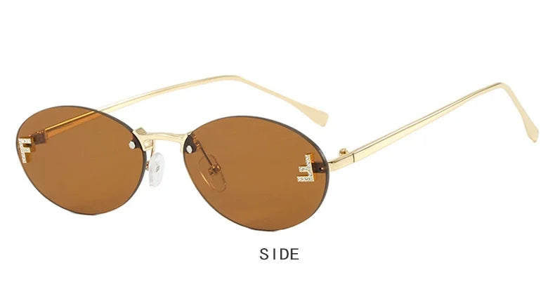 Óculos Escuros Fashion Luxo - Dourado c/ Marrom