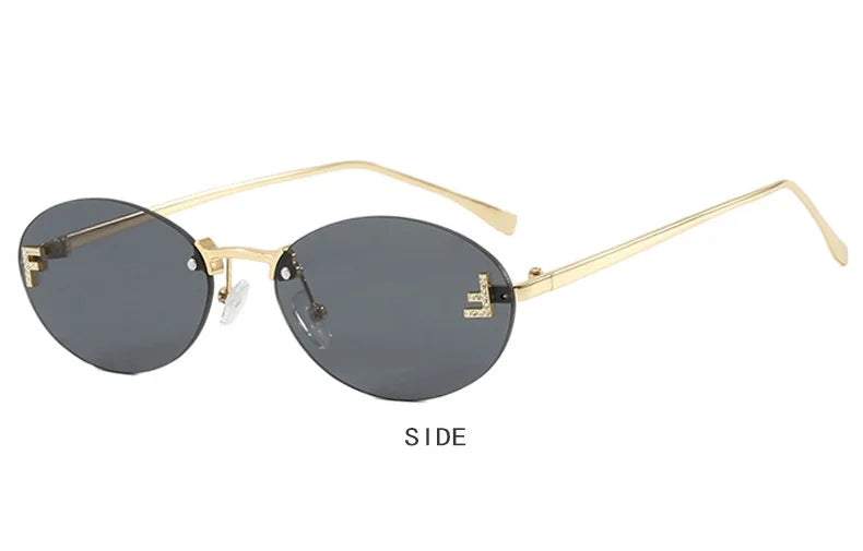 Óculos Escuros Fashion Luxo - Dourado c/ Preto