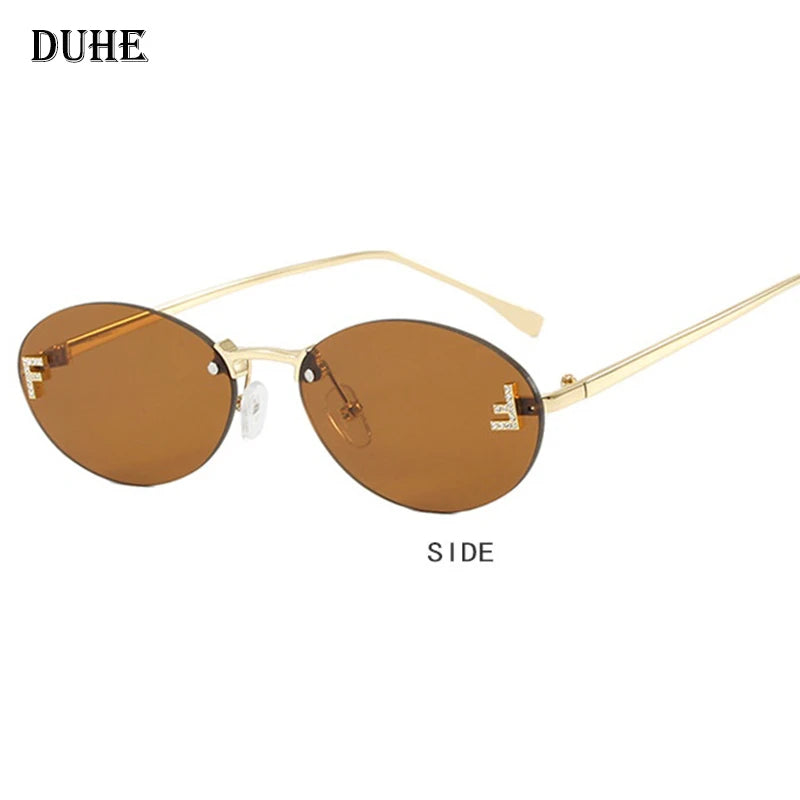 Óculos Escuros Fashion Luxo - Dourado c/ Marrom