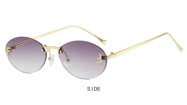 Óculos Escuros Fashion Luxo - Dourado c/ Cinza