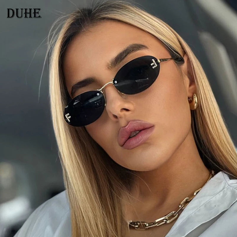 Óculos Escuros Fashion Luxo - Dourado c/ Marrom