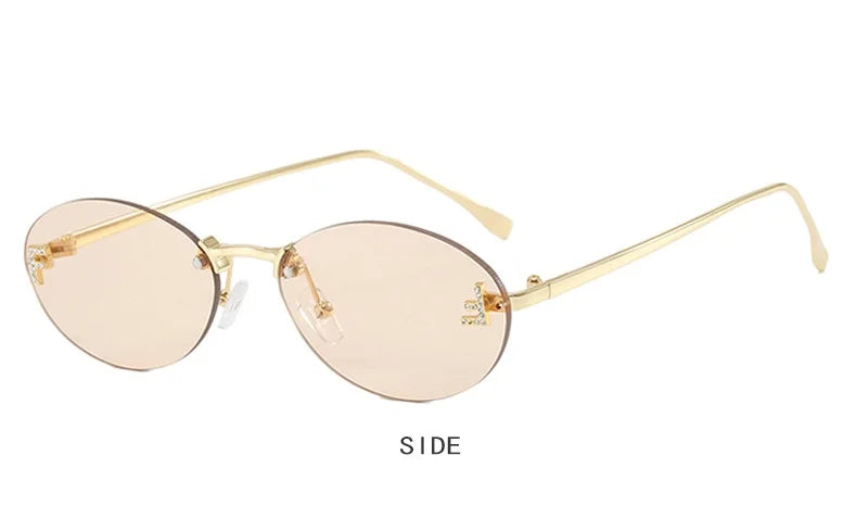 Óculos Escuros Fashion Luxo - Dourado c/ Champagne